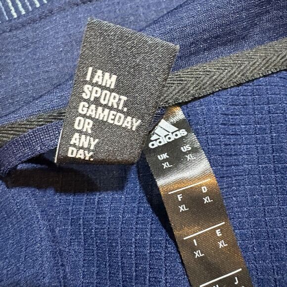 Adidas Jacket XL Full Zip Navy Track Athletic 3 Stripe Logo Streetwear Sporty - Picture 5 of 10